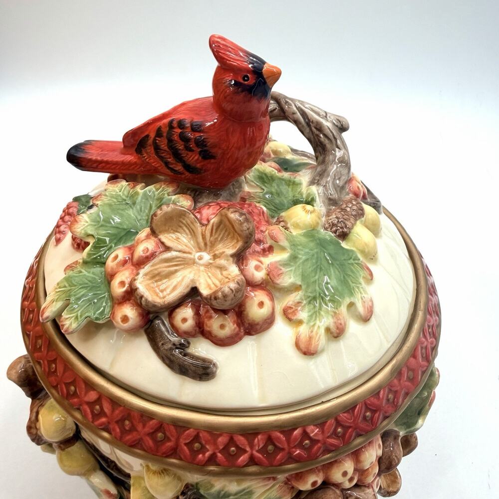 Geo Z Lefton 2001 Cardinal Collection Canister Jar & Lid Vintage Christmas - Picture 3 of 16